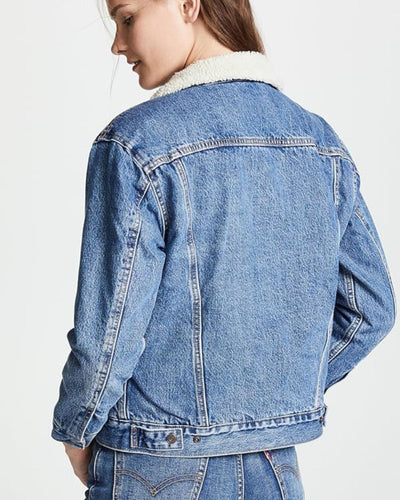 Levi Strauss Clothing Small "Ex-Boyfriend Sherpa Trucker Jacket"