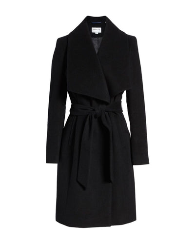 LINE Clothing XS LINE Black Wool Peacoat wih Belt