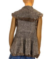 Love Token Clothing Small Knit Vest with Rabbit Fur Trim