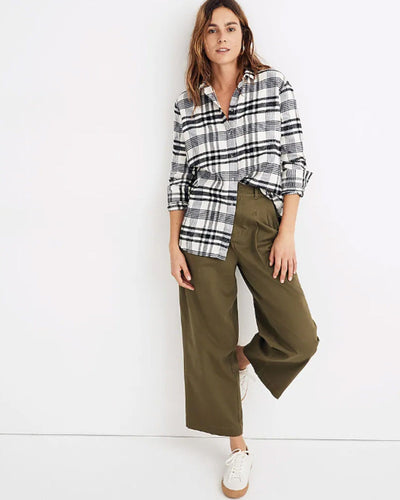 Madewell Clothing Small "Flannel Oversized Ex-Boyfriend Shirt"