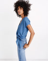 Madewell Clothing XS "Denim Short Sleeve Wrap Top"