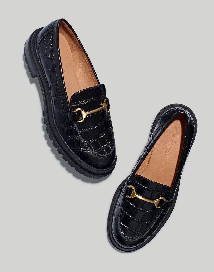 Madewell Shoes Large | US 10 Bradley Hardware Lugsole Loafer in Croc Embossed Leather