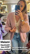 Maiami Clothing Medium | S/M Pink Cashmere Cardigan