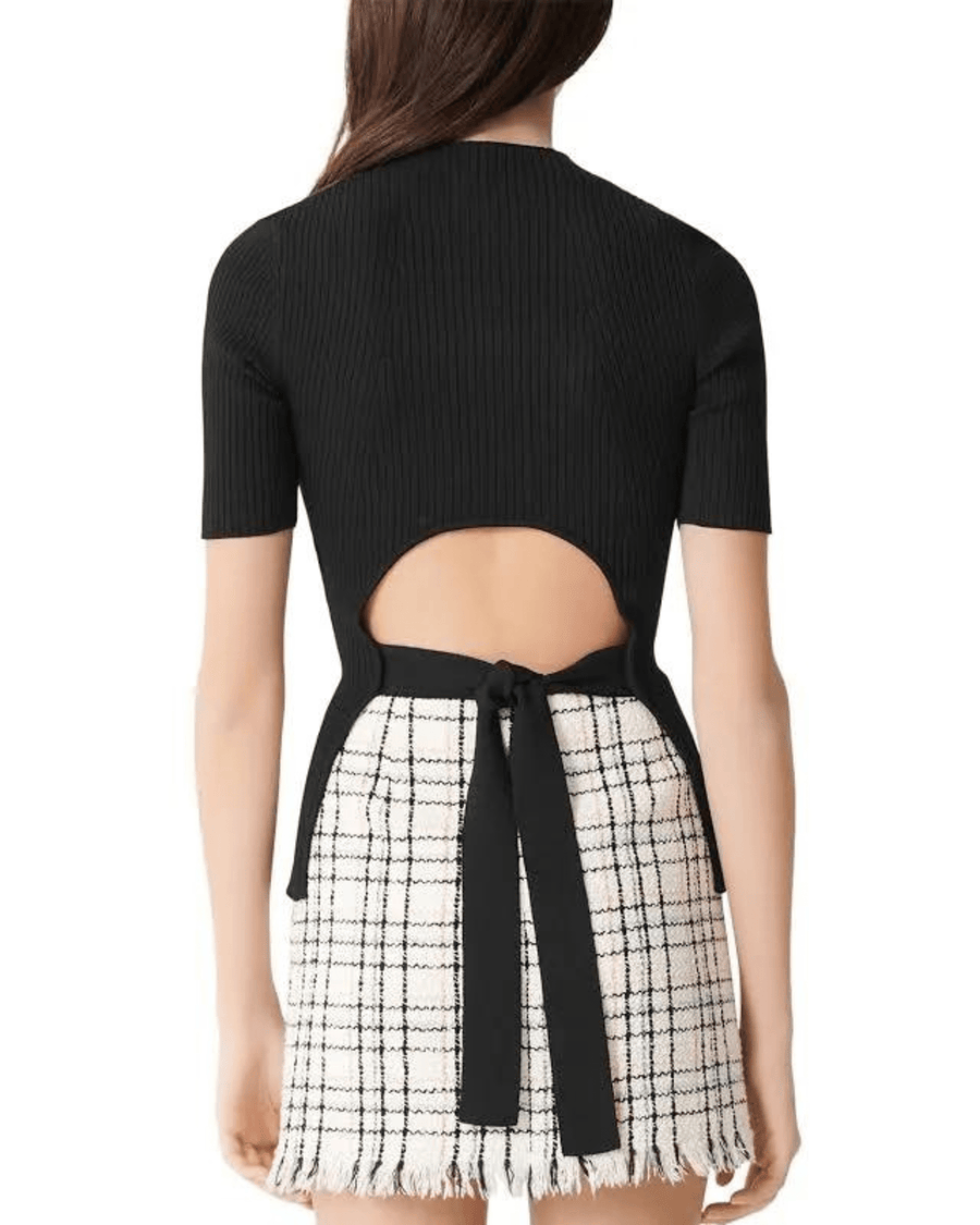 maje Clothing Small Maje Open Back Black Top