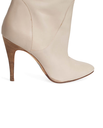 Manolo Blahnik Shoes Large | US 10.5 I IT 40.5 Bone Mid-Calf Leather High-Heel Boots