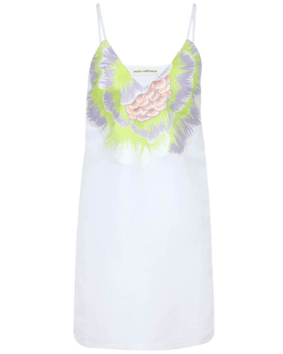 Mara Hoffman Clothing XS Flower Embroidered V Neck Dress