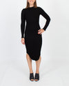 MONROW Clothing Small Black Ribbed Midi Dress