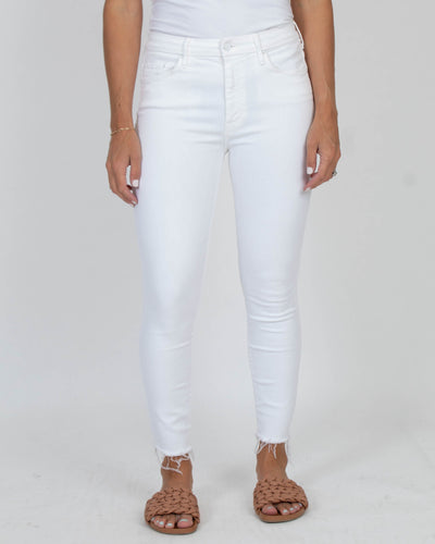 Mother Clothing Medium | US 28 White "High Waisted Looker Ankle Fray" Jeans