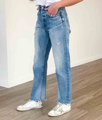 Moussy Vintage Clothing Small | US 27 Distressed High-Waisted Stovepipe Jeans