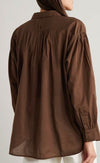 Nili Lotan Clothing Large "Miles Blouse in Walnut"