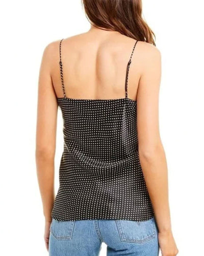 Nili Lotan Clothing Medium "Isabella" Silk Polka Dot Tank