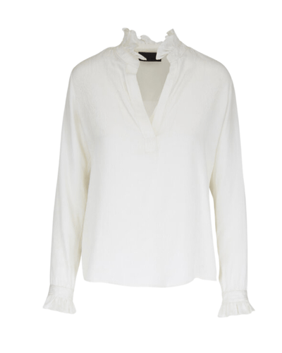 Nili Lotan Clothing Medium NILI LOTAN ESTER IVORY SILK JACQUARD BLOUSE