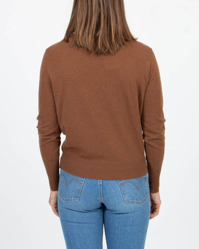 Nili Lotan Clothing Small "Ralphie" Cashmere Brown Turtleneck