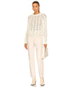 Nili Lotan Clothing XS Cable Stitch Sweater in Ivory