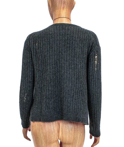 Nili Lotan Clothing XS Distressed Ribbed Cashmere Sweater