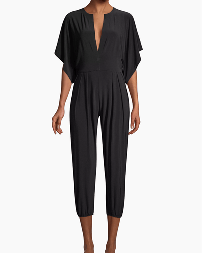 NORMA KAMALI Clothing XXS Rectangle Jog Stretch Cape-Sleeve Jumpsuit