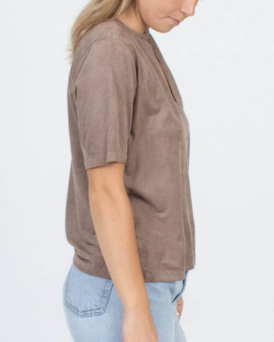 Olivaceous Clothing Small Faux Suede Cutout Top