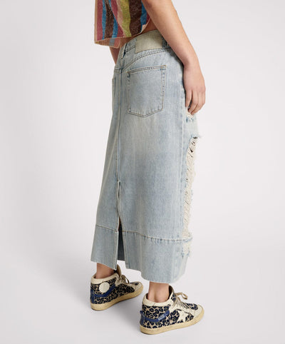 One Teaspoon Clothing Medium | US 29 Cassidy Mid Waist Long Denim Column Denim Skirt