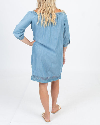 Paige Clothing Small "Beatrice" Off-the-Shoulder Chambray Dress