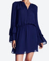 Parker Clothing Large Navy Tiered Sleeve Dress