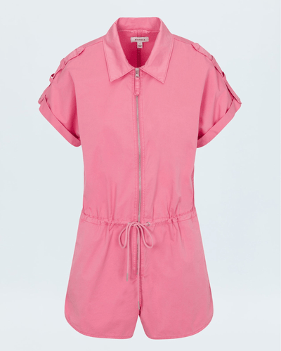 Pistola Clothing XS Meg Zip Front Romper-Flamingo