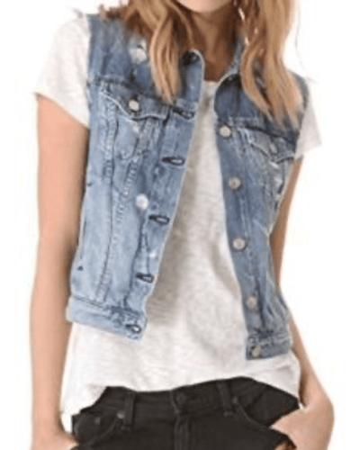 Rag & Bone Clothing Small Cropped Distressed Denim Vest