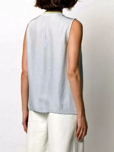 Rag & Bone Clothing Small Grey Ribbed Neck Tank Blouse