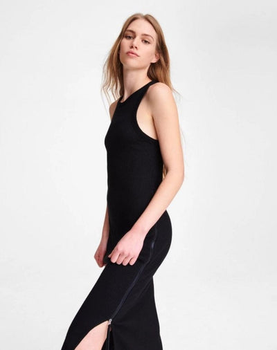 Rag & Bone Clothing Small The Knit Rib Zip Midi Dress