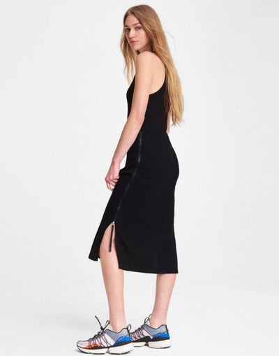 Rag & Bone Clothing Small The Knit Rib Zip Midi Dress