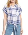 Rails Clothing Large "Amelie" Tie Front Cropped Shirt