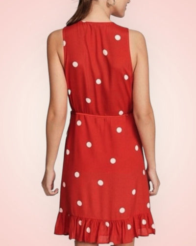 Rails Clothing Small "Madison" Scarlet Polka Dot Wrap Dress