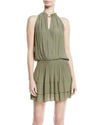 Ramy Brook Clothing Medium Mackinley Sleeveless Shirred Short Dress in Olive