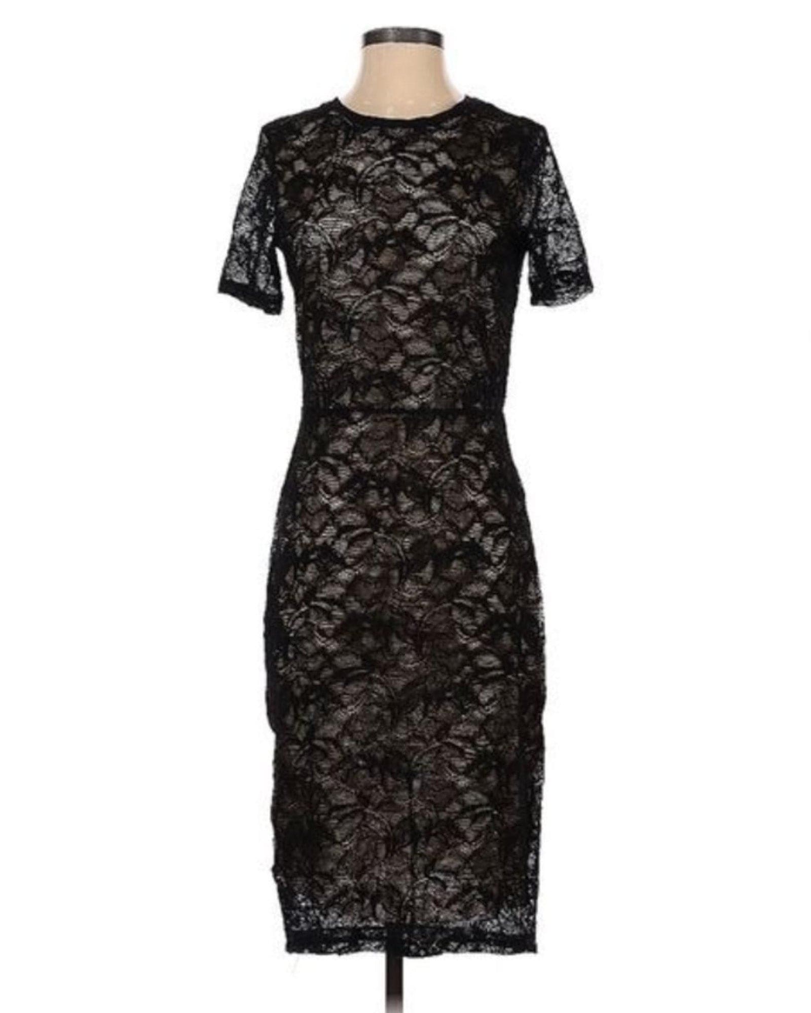 Lace Overlay Bodycon Dress The Revury