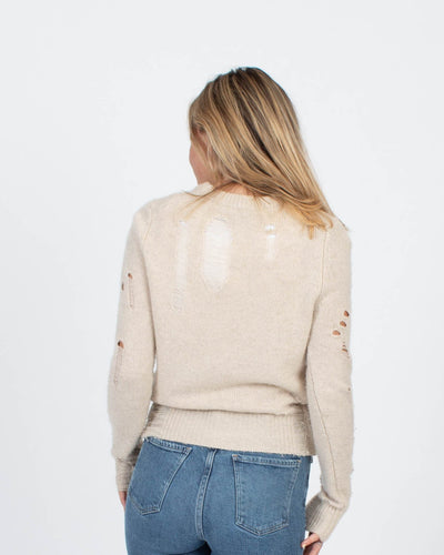 Raquel Allegra Clothing XS Distressed Knit Sweater