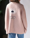 Raquel Allegra Clothing XS "Friendship Love Truth" cashmere blend slouchy cardigan in "Petal Pink"