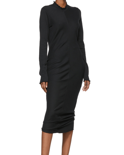 Raquel Allegra Clothing XS | US 0 Black Long Sleeve Fitted Dress