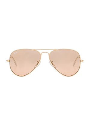 Ray-Ban Accessories One Size Aviator Gradient In Gold And Crystal Brown Pink Silver Mirror