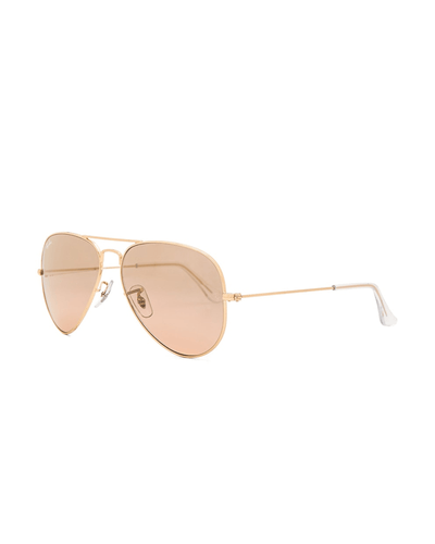 Ray-Ban Accessories One Size Aviator Gradient In Gold And Crystal Brown Pink Silver Mirror