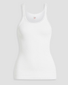 RE/DONE Clothing Small Crystal Embellished Ribbed Cotton-Jersey Tank