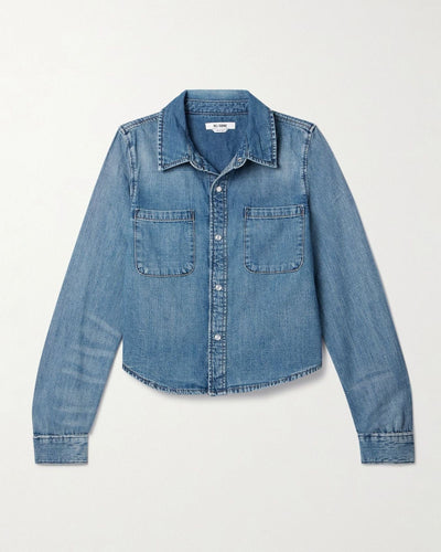 RE/DONE Clothing XS RE/DONE Cropped Denim Shirt