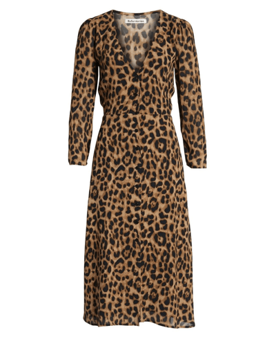 Reformation Clothing XS | US 0 "Alma" Leopard Animal Print Midi Dress