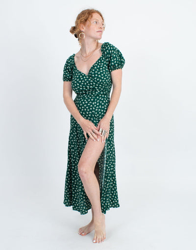 Reformation Clothing XS | US 2 Green Floral Dress