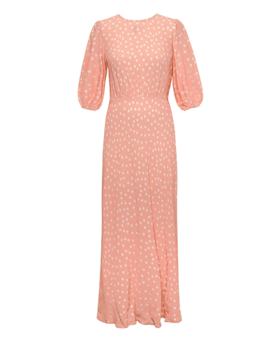 RIXO Clothing XXS London Flavia Polka Dot Crepe Midi Dress