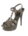 Saint Laurent Shoes Medium | US 8.5 Saint Laurent Grey Patent Leather Platform Sandals