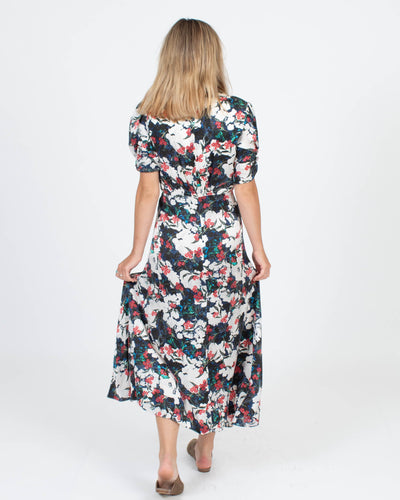 SALONI Clothing XS Floral Silk Maxi Dress