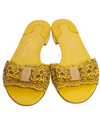 Salvatore Ferragamo Shoes Small | US 6.5 Gil Laser Cut Flat Slide Sandals Mimosa