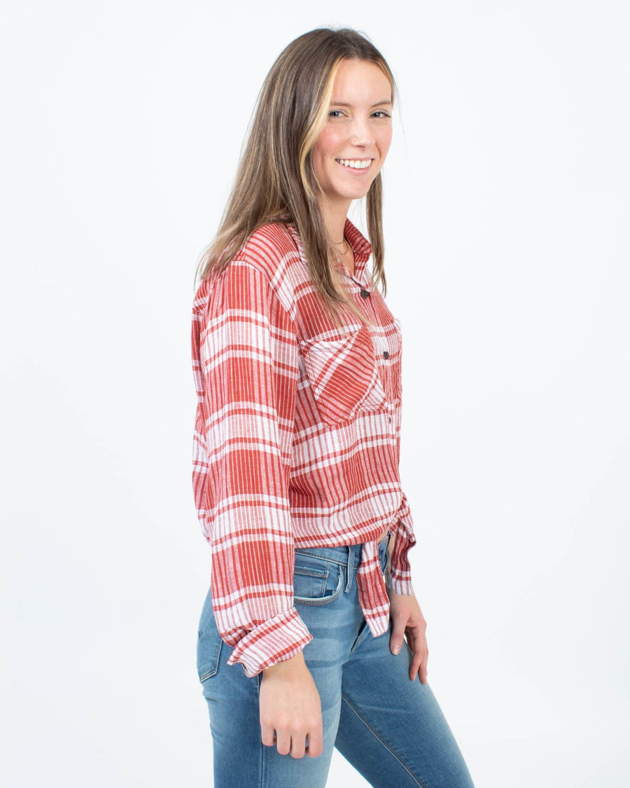 Sanctuary Clothing XS Cropped Plaid Button Down