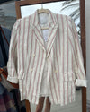 Sandro Clothing Medium | FR 38 Striped Cream Blazer