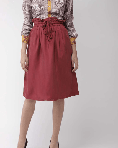 Scotch & Soda Clothing XS Burgundy A-Line Skirt