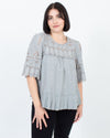 Sea New York Clothing Medium | US 8 Eyelet Short Sleeve Blouse